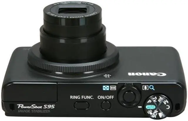 Alt view image 7 of 9 - Canon PowerShot S95 Black 10.0 MP 3.0" 461k LCD 3.8X Optical Zoom 28mm Wide Angle Digital Camera
