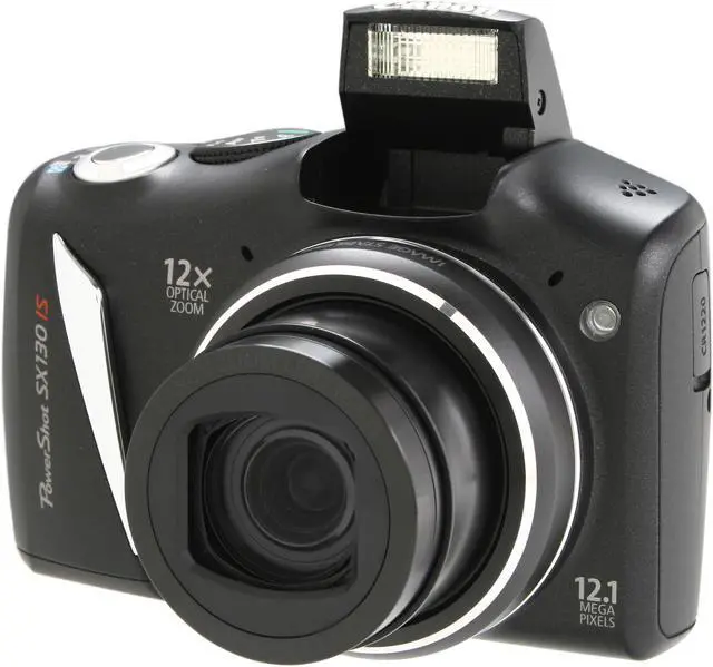 Main image of Canon SX130 IS Black 12.1 MP 12X Optical Zoom 28mm Wide Angle Digital Camera