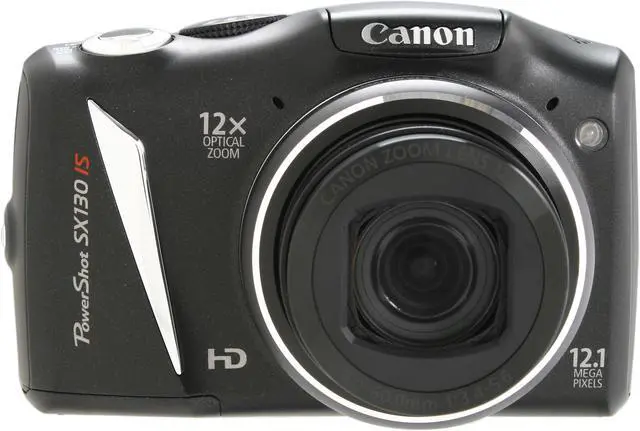 Alt view image 2 of 8 - Canon SX130 IS Black 12.1 MP 12X Optical Zoom 28mm Wide Angle Digital Camera