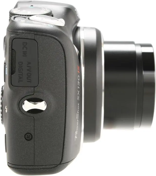 Alt view image 3 of 8 - Canon SX130 IS Black 12.1 MP 12X Optical Zoom 28mm Wide Angle Digital Camera