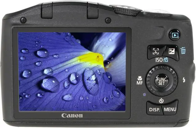 Alt view image 4 of 8 - Canon SX130 IS Black 12.1 MP 12X Optical Zoom 28mm Wide Angle Digital Camera