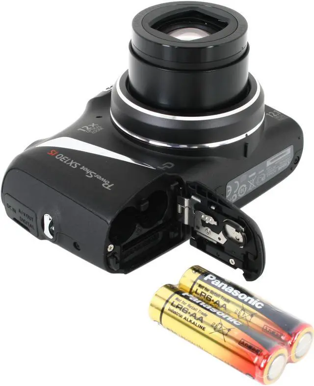 Alt view image 7 of 8 - Canon SX130 IS Black 12.1 MP 12X Optical Zoom 28mm Wide Angle Digital Camera