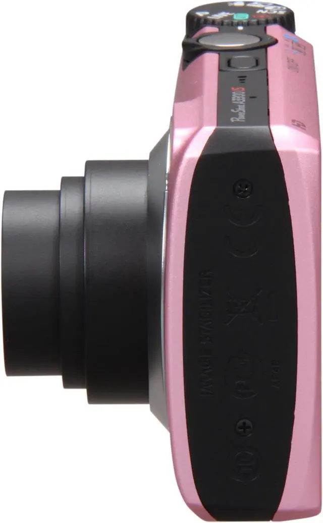 Alt view image 3 of 8 - Canon A3300 IS Pink 16.0 MP 5X Optical Zoom 28mm Wide Angle Digital Camera