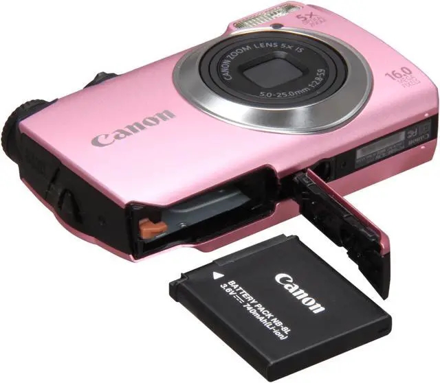 Alt view image 7 of 8 - Canon A3300 IS Pink 16.0 MP 5X Optical Zoom 28mm Wide Angle Digital Camera