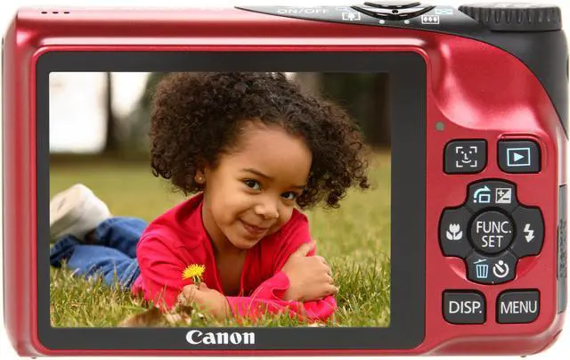 Alt view image 4 of 8 - Canon A2200 Red 14.1 MP 28mm Wide Angle Digital Camera
