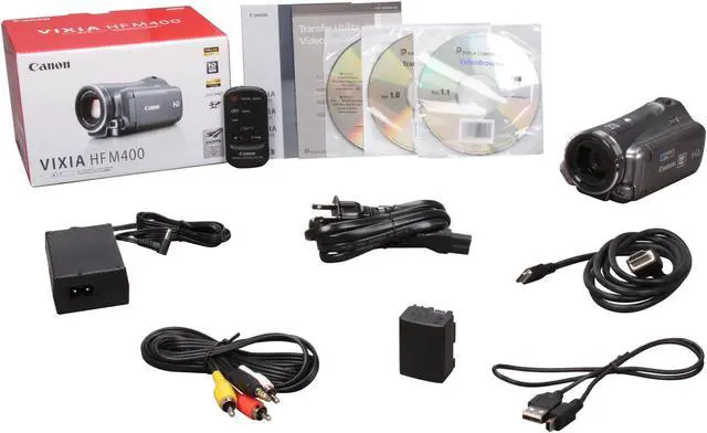 Alt view image 9 of 9 - Canon VIXIA HF M400 Silver 1/3" CMOS 3.0" 230k Touch LCD 10X Optical Zoom High Definition HDD/Flash Memory Camcorder