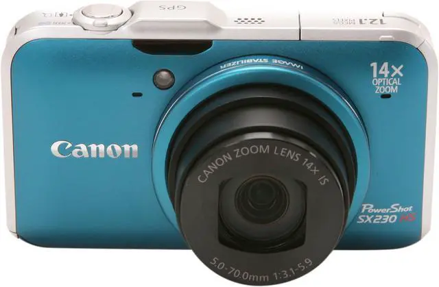 Alt view image 2 of 9 - Canon SX230IS HS Blue 12.1 MP 14X Optical Zoom 28mm Wide Angle Digital Camera