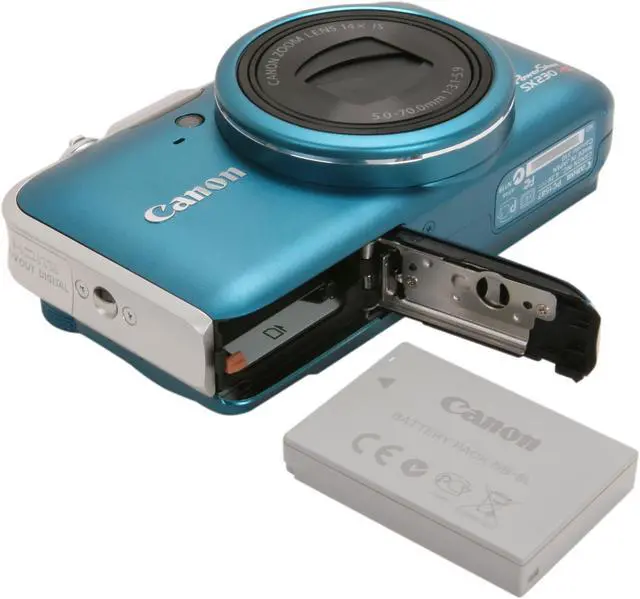 Alt view image 8 of 9 - Canon SX230IS HS Blue 12.1 MP 14X Optical Zoom 28mm Wide Angle Digital Camera