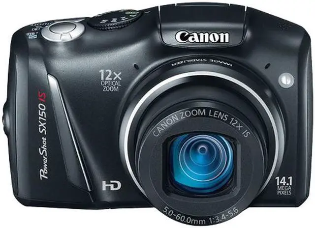 Alt view image 2 of 4 - Canon PowerShot SX150 IS Black 14.1 MP 12X Optical Zoom 28mm Wide Angle Digital Camera