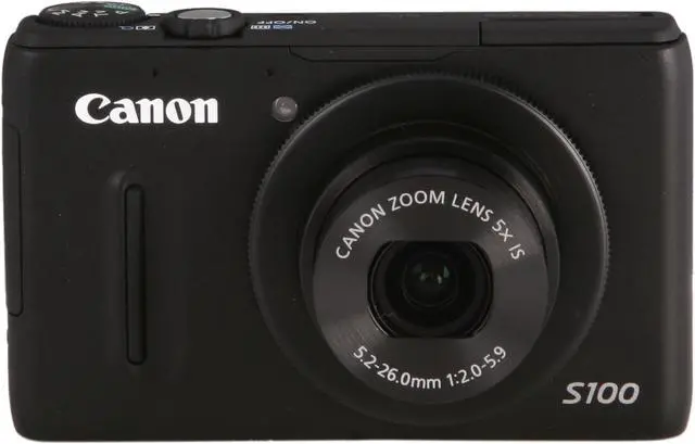 Alt view image 2 of 9 - Canon PowerShot S100 Black 12.1 MP 5X Optical Zoom 24mm Wide Angle Digital Camera