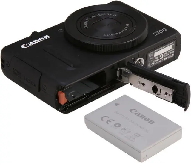 Alt view image 8 of 9 - Canon PowerShot S100 Black 12.1 MP 5X Optical Zoom 24mm Wide Angle Digital Camera