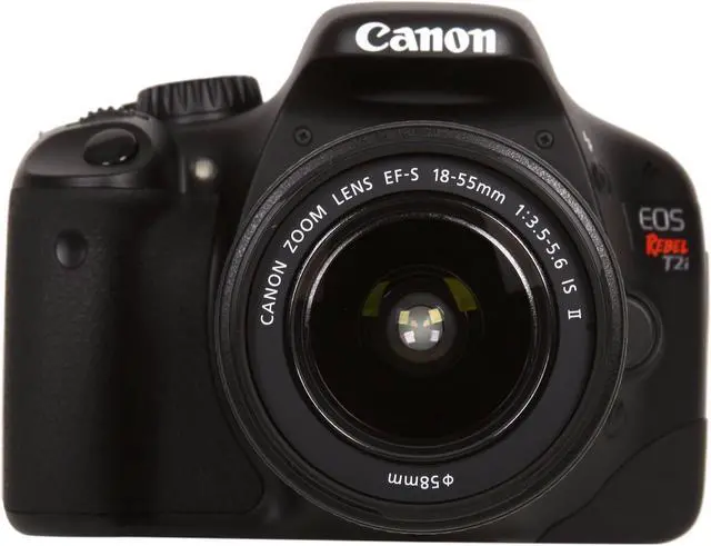 Alt view image 3 of 15 - Canon EOS Rebel T2i Black 18.0 MP Digital SLR Camera w/ EF-S 18-55mm IS II 10-in-1 Kit