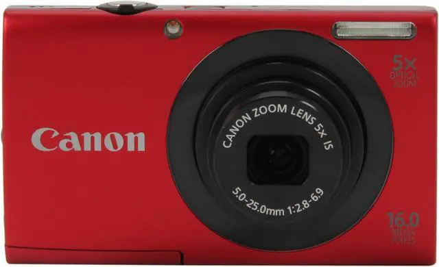 Alt view image 2 of 8 - Canon PowerShot A3400 IS Red 16 MP 5X Optical Zoom 28mm Wide Angle Digital Camera