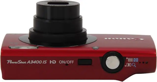 Alt view image 6 of 8 - Canon PowerShot A3400 IS Red 16 MP 5X Optical Zoom 28mm Wide Angle Digital Camera