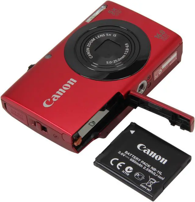 Alt view image 7 of 8 - Canon PowerShot A3400 IS Red 16 MP 5X Optical Zoom 28mm Wide Angle Digital Camera