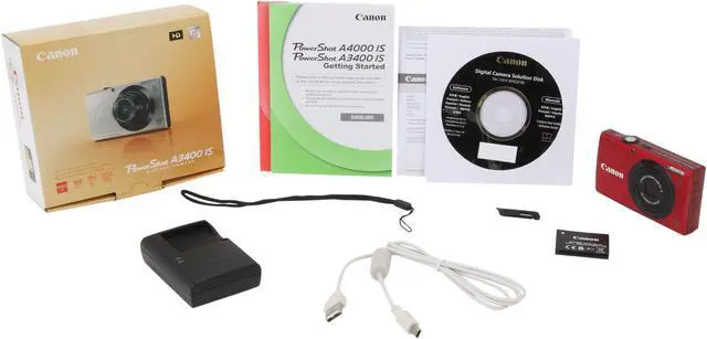 Alt view image 8 of 8 - Canon PowerShot A3400 IS Red 16 MP 5X Optical Zoom 28mm Wide Angle Digital Camera