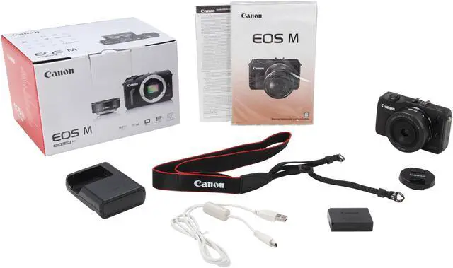 Alt view image 8 of 8 - Canon EOS M Black 18 MP Compact Mirrorless System Camera with EF-M 22mm STM Lens