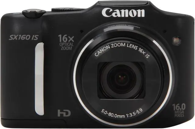 Alt view image 2 of 9 - Canon PowerShot SX160 IS Black Approx. 16 MP 16X Optical Zoom 28mm Wide Angle Digital Camera HDTV Output