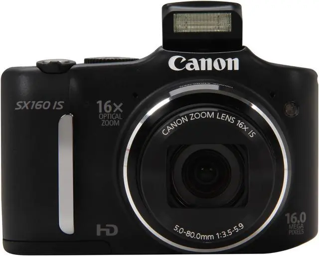 Alt view image 6 of 9 - Canon PowerShot SX160 IS Black Approx. 16 MP 16X Optical Zoom 28mm Wide Angle Digital Camera HDTV Output