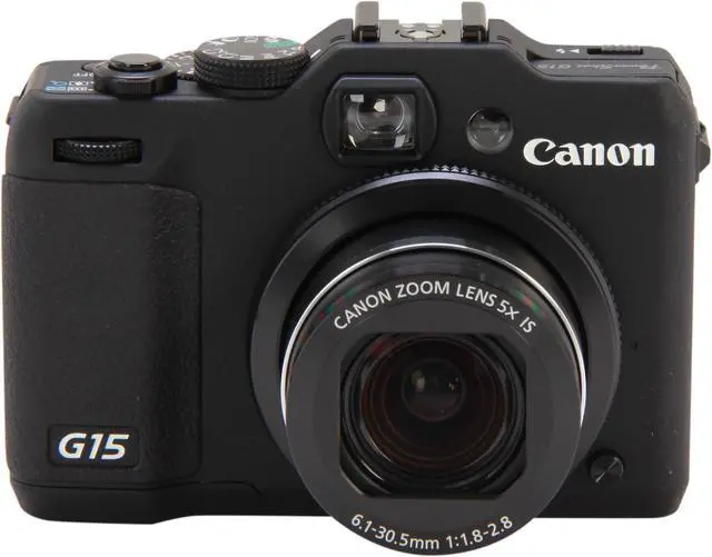 Alt view image 2 of 9 - Canon PowerShot G15 Black Approx. 12.1 MP 5X Optical Zoom 28mm Wide Angle Digital Camera HDTV Output