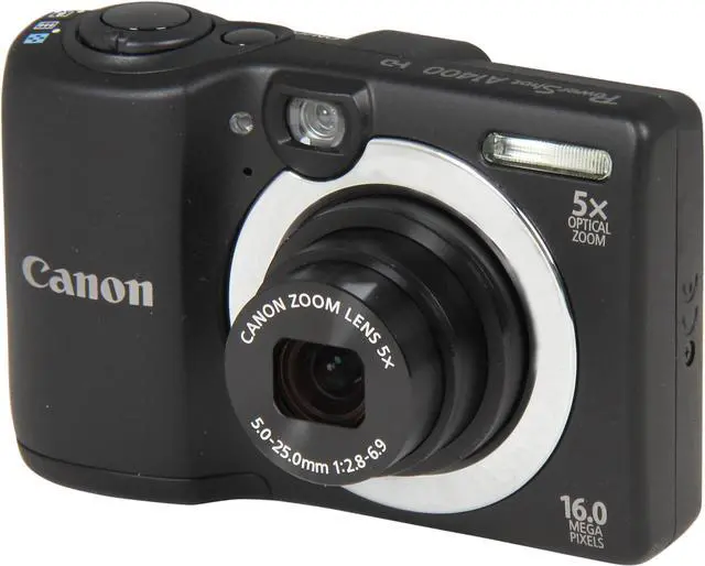 Main image of Canon PowerShot A1400 Black 16.0 MP 5X Optical Zoom 28mm Wide Angle Digital Camera