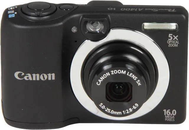 Alt view image 2 of 8 - Canon PowerShot A1400 Black 16.0 MP 5X Optical Zoom 28mm Wide Angle Digital Camera