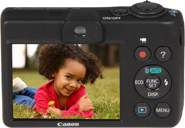 Alt view image 4 of 8 - Canon PowerShot A1400 Black 16.0 MP 5X Optical Zoom 28mm Wide Angle Digital Camera