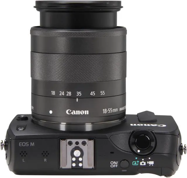 Alt view image 6 of 8 - Canon EOS M (6609B074) Black 18 MP 3.0" 1040K LCD Compact Mirrorless System Camera with EF-M 18-55mm f/3.5-5.6 IS STM Kit