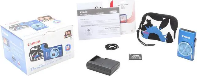 Alt view image 11 of 11 - Canon PowerShot ELPH 115 IS Blue 16 MP 8X Optical Zoom 28mm Wide Angle Digital Camera with Built Case and 8GB SDHC Card Bundle