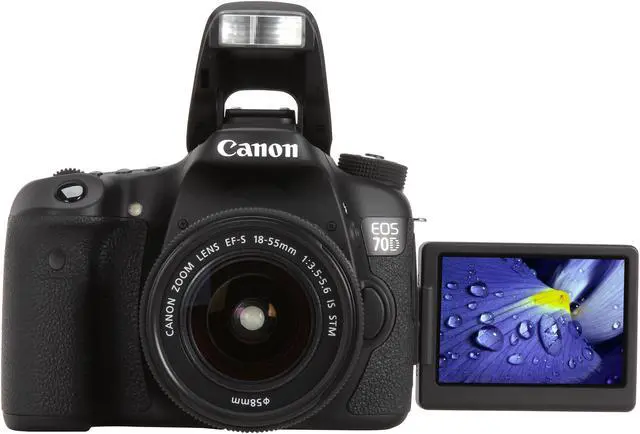 Alt view image 9 of 11 - Canon EOS 70D 8469B009 Digital SLR Cameras Black with 18 - 55mm STM f/3.5-5.6 Lens
