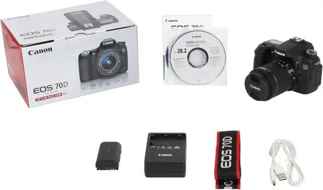 Alt view image 11 of 11 - Canon EOS 70D 8469B009 Digital SLR Cameras Black with 18 - 55mm STM f/3.5-5.6 Lens