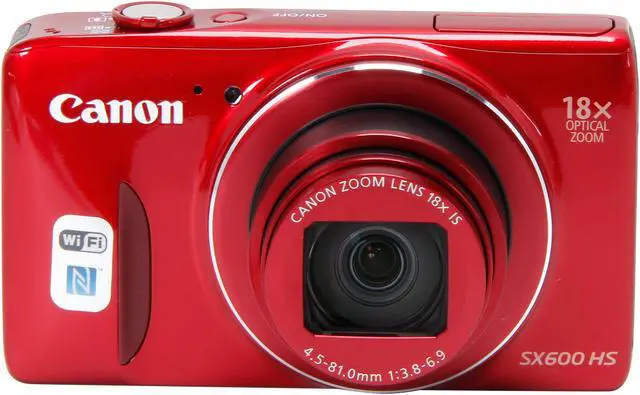 Alt view image 2 of 9 - Canon PowerShot SX600 HS Red 16 MP 18X Optical Zoom 25mm Wide Angle Digital Camera HDTV Output