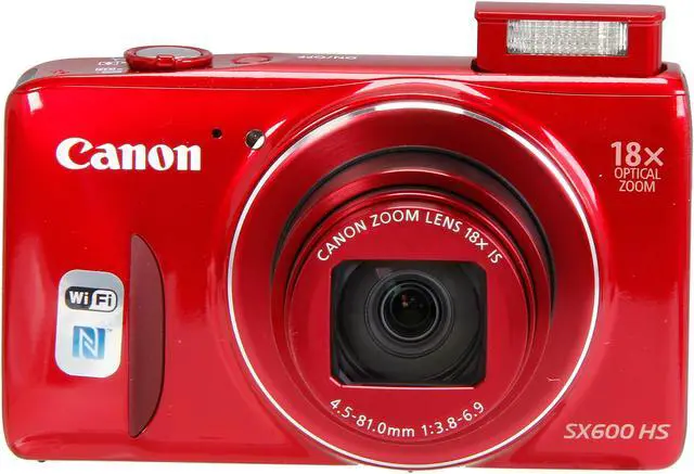 Alt view image 6 of 9 - Canon PowerShot SX600 HS Red 16 MP 18X Optical Zoom 25mm Wide Angle Digital Camera HDTV Output
