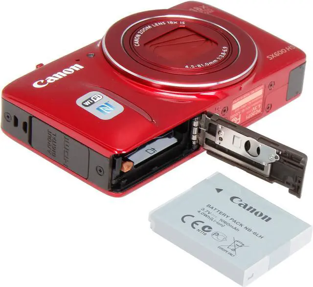 Alt view image 8 of 9 - Canon PowerShot SX600 HS Red 16 MP 18X Optical Zoom 25mm Wide Angle Digital Camera HDTV Output