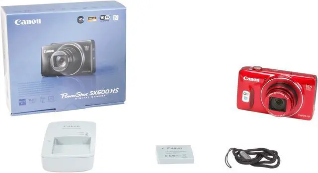 Alt view image 9 of 9 - Canon PowerShot SX600 HS Red 16 MP 18X Optical Zoom 25mm Wide Angle Digital Camera HDTV Output