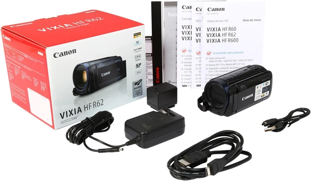 Alt view image 9 of 9 - Canon VIXIA HF R62 0278C004 Black 1/4.85" CMOS 3.0" 230K Touch LCD 32X Optical Zoom Full HD HDD/Flash Memory Camcorder