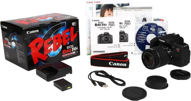 Alt view image 11 of 10 - Canon EOS Rebel T6i 0591C003 Black 24.20 MP Digital SLR Camera with EF-S 18-55mm IS STM Lens