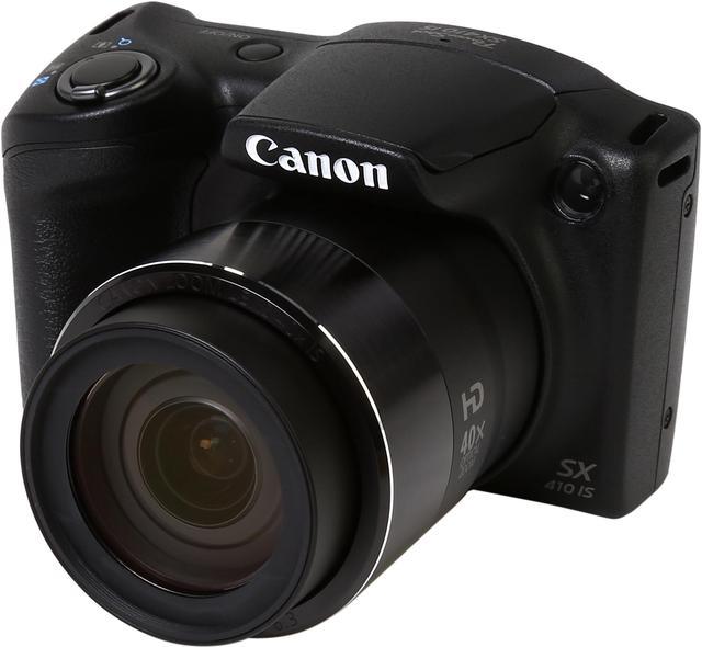 Canon PowerShot SX410 IS Black 20.0 MP 40X Optical Zoom 24mm Wide Angle  Digital Camera