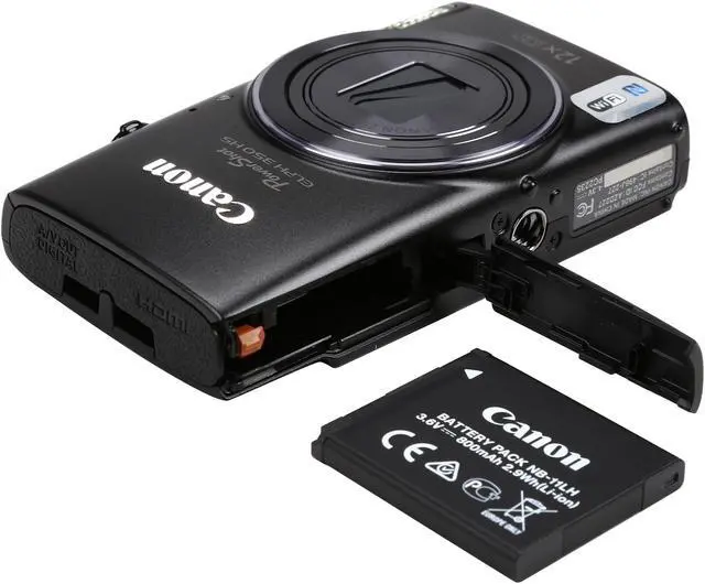 Alt view image 8 of 8 - Canon PowerShot ELPH 350 HS Black 20.2 MP 12X Optical Zoom 25mm Wide Angle Digital Camera