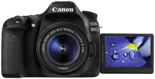 Alt view image 5 of 6 - Canon EOS 80D 1263C005 Black Digital SLR Camera with 18-55mm IS STM Lens  KIT