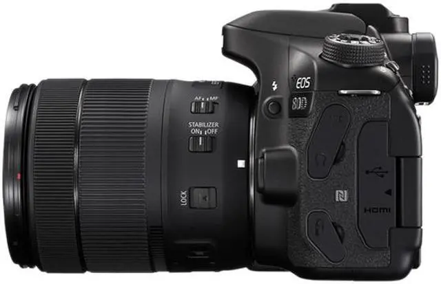 Alt view image 3 of 6 - Canon EOS 80D 1263C006 Black Digital SLR Camera with 18-135mm IS USM Lens KIT