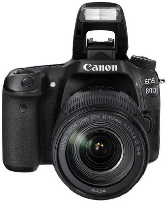 Alt view image 2 of 6 - Canon EOS 80D 1263C006 Black Digital SLR Camera with 18-135mm IS USM Lens KIT