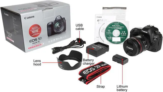 Alt view image 9 of 9 - Canon 1483C018 EOS 5D Mark IV DSLR Camera with 24-70mm f/4L Lens