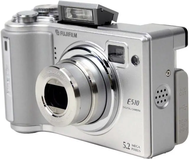 Alt view image 4 of 10 - FUJIFILM FinePix E510 Silver 5.2MP 3.2X Optical Zoom 28mm Wide Angle Digital Camera