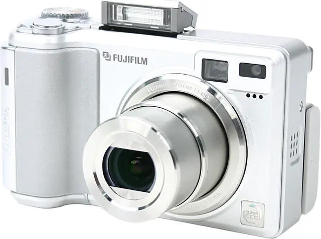 Alt view image 2 of 9 - FUJIFILM FinePix E550 Silver 6.3 MP 4X Optical Zoom Digital Camera