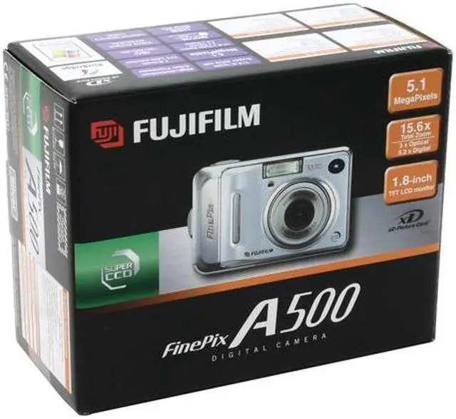 Alt view image 9 of 9 - FUJIFILM A500 Silver 5.1 MP 3X Optical Zoom Digital Camera