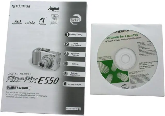 Alt view image 8 of 9 - FUJIFILM FinePix E550 Silver 6.3 MP 4X Optical Zoom Digital Camera