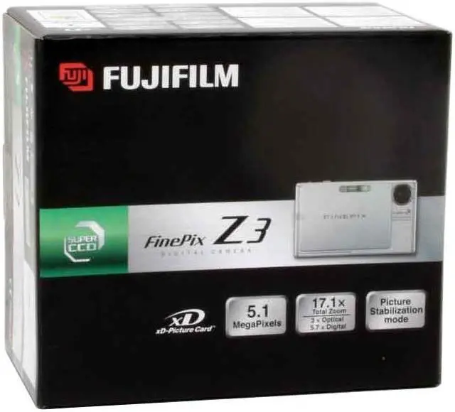 Alt view image 15 of 15 - FUJIFILM FinePix Z3 Silver 5.1 MP 3X Optical Zoom Digital Camera