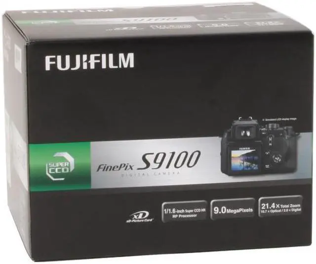 Alt view image 12 of 12 - FUJIFILM FinePix S9100 Black 9.0 MP 10.7X Optical Zoom 28mm Wide Angle Digital Camera