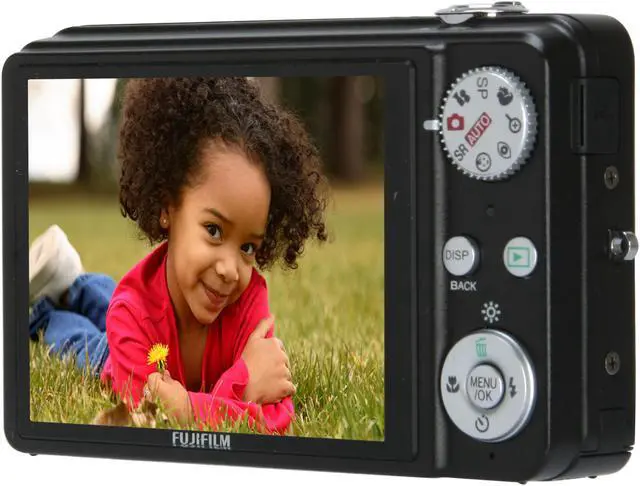 Alt view image 5 of 11 - FUJIFILM FINEPIX J250 Black 10.0 MP 5X Optical Zoom 28mm Wide Angle Digital Camera